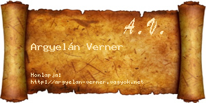 Argyelán Verner névjegykártya